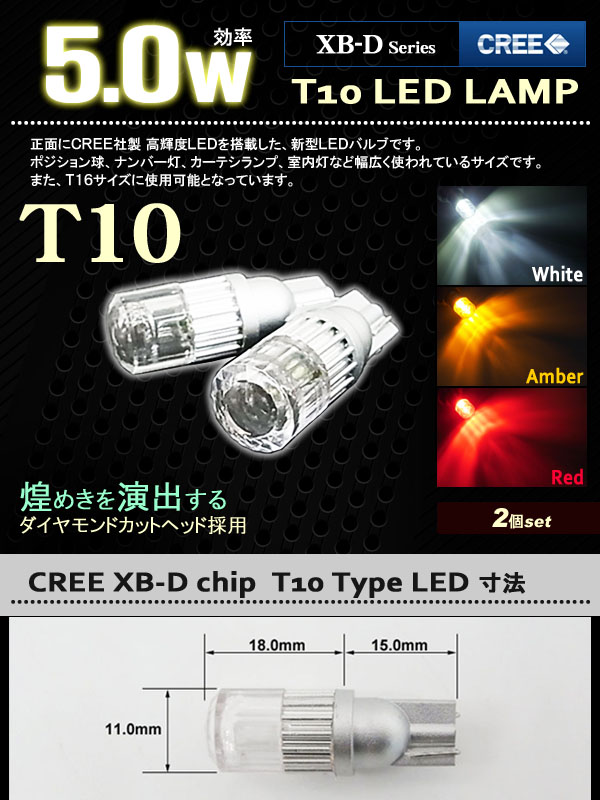 最新人気 両面大型6チップ搭載 高輝度 高性能 高耐久 T10 T16 LED 02
