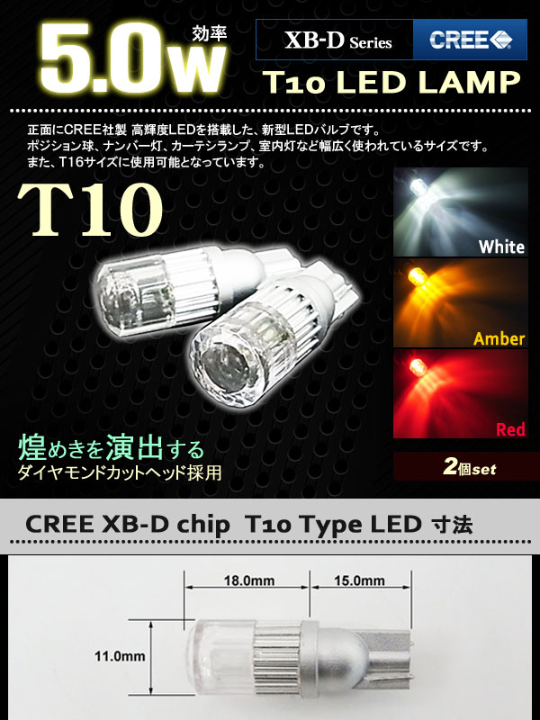 両面大型6チップ搭載 高輝度 高性能 高耐久 T10 T16 LED　08